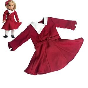 American Girl Kit Doll Christmas Dress & Belt Pleasant Company Label Red White